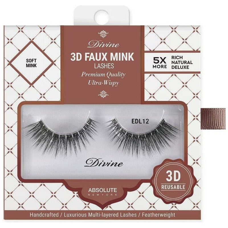 Absolute New York Divine 3D Faux Mink Lashes – EDL12 Rhea | Black Hairspray