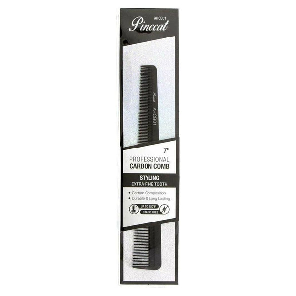 Absolute New York Pinccat 7" Styling Extra Fine Tooth Carbon Comb #AHCB01 | Black Hairspray