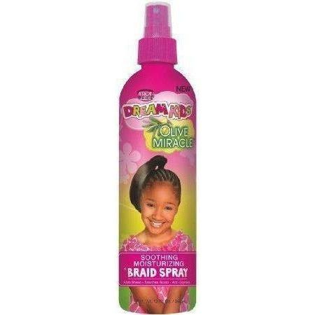 African Pride Dream Kids Olive Miracle Braid Spray 12 OZ | Black Hairspray