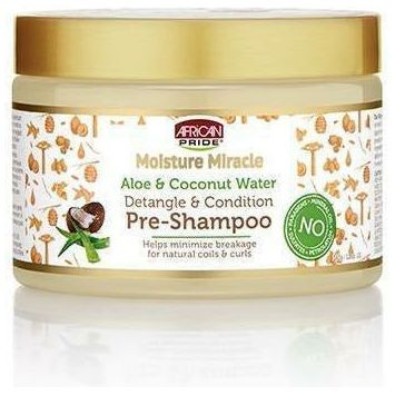 African Pride Moisture Miracle Aloe & Coconut Water Detangle & Condition Pre-Shampoo 12 OZ | Black Hairspray
