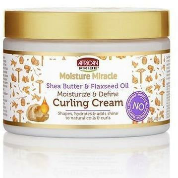 African Pride Moisture Miracle Shea Butter & Flaxseed Oil Moisturize & Define Curling Cream 12 OZ | Black Hairspray