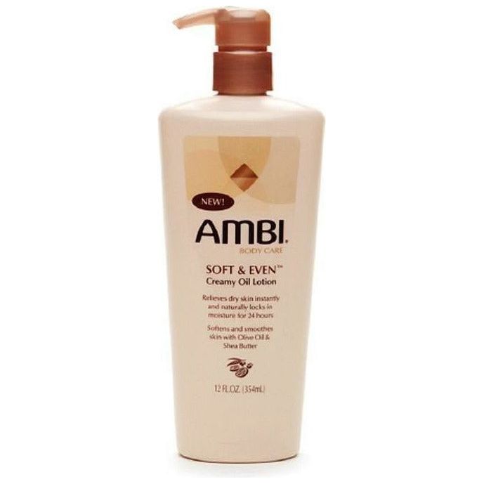 Ambi Soft & Even Creamy Oil Lotion 12 OZ | Black Hairspray