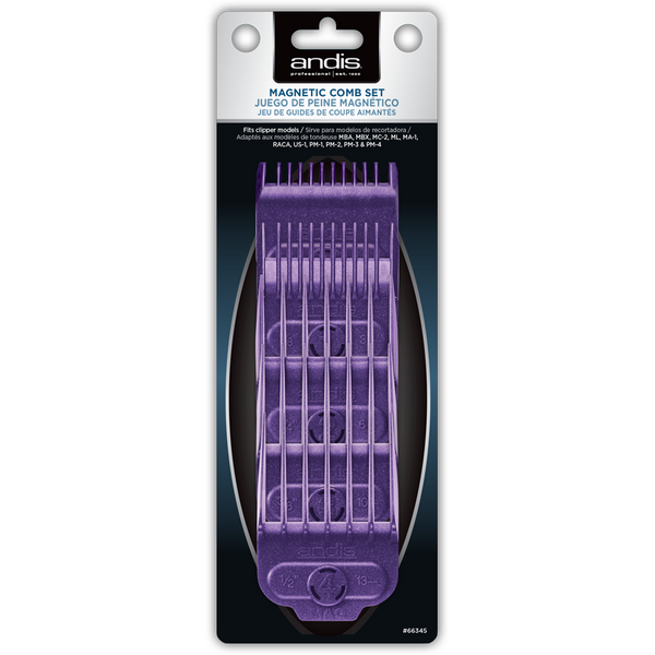 Andis Pro 5 Piece Magnetic Comb Set (1/16" - 1/2") #66345 | Black Hairspray