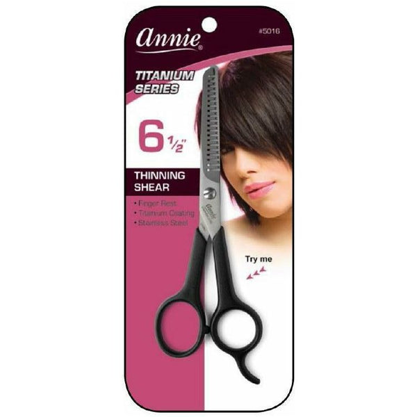 Annie Titanium Series 6.5-Inch Thinning Shear #5016 | Black Hairspray