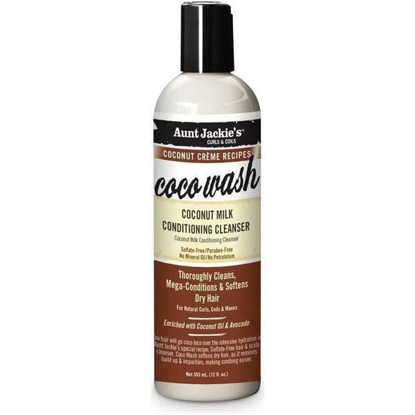 Aunt Jackie's Coco Wash Coconut Milk Conditioning Cleanser 12 OZ | Black Hairspray