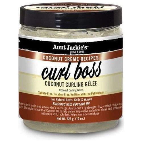 Aunt Jackie's Curl Boss Coconut Curling Gelée 15 OZ | Black Hairspray