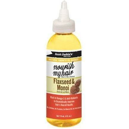Aunt Jackie's Natural Growth Oil Blends With Flaxseed & Monoi – Nourish My Hair 4 OZ | Black Hairspray