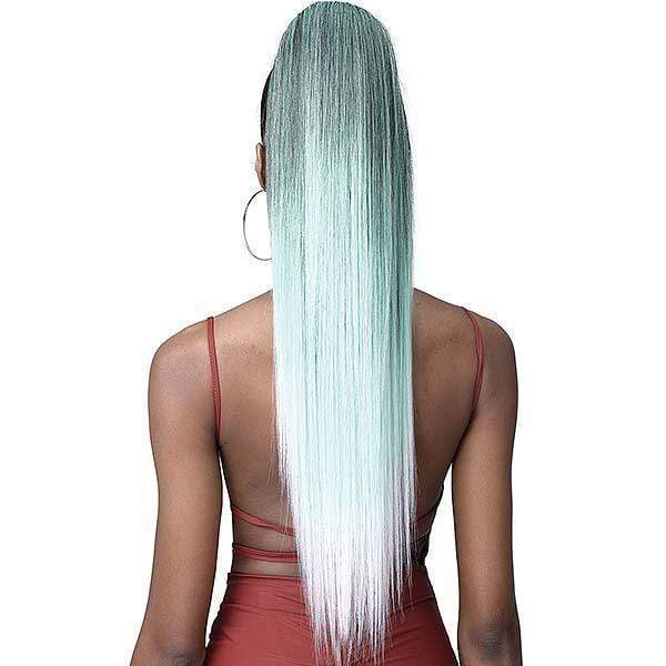 Bobbi Boss Miss Origin Tress Up Human Hair Blend Drawstring Ponytail - Yaky Straight 32" | Black Hairspray
