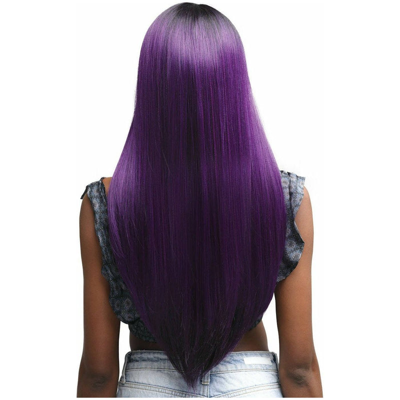 Bobbi Boss Human Hair Blend 13" x 4" Hand-Tied Swiss Lace Front Wig – MBLF-180 Dayana | Black Hairspray