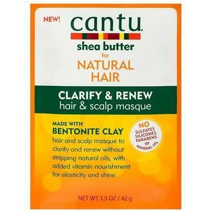 Cantu Shea Butter Clarify & Renew Hair & Scalp Masque 1.5 OZ | Black Hairspray