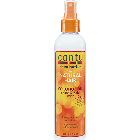 Cantu Shea Butter for Natural Hair Coconut Oil Shine & Hold Mist 8 OZ | Black Hairspray