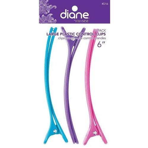 Diane Large Plastic Control Clips 6" 3CT