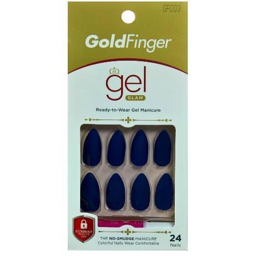 GoldFinger By Kiss Gel Glam Nails – GFC03 (Matte Navy Blue)