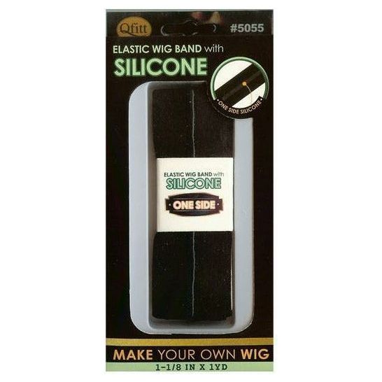 M&M Headgear Qfitt 1 1/8" x 1 Yd Elastic Wig Band With Silicone, #5055