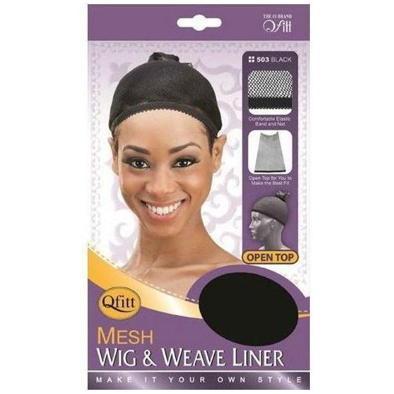 M&M Headgear Qfitt Mesh Wig & Weave Liner Black #503