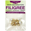 Magic Collection Filigree Tube With Pearl, Gold