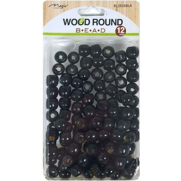 Magic Collection Wood Round Beads #12816BLA