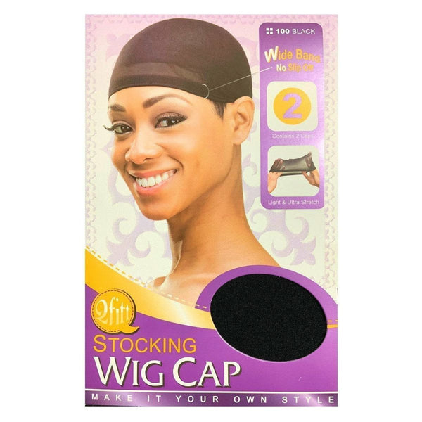 M&M Headgear Qfitt Stocking Wig Cap Black #100