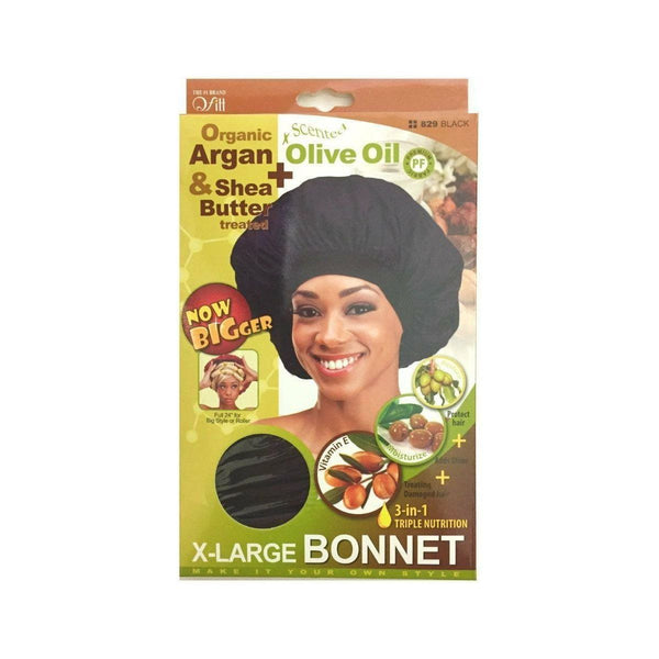 M&M Headgear Qfitt X-Large Bonnet w/ Argan, Olive Oil & Shea Butter #829