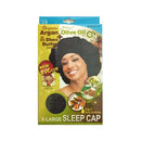 M&M Headgear Qfitt X-Large Sleep Cap w/ Argan, Olive Oil & Shea Butter, Black