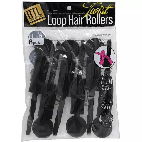 BTL Twist Loop Hair Rollers 6 PCS - BTLT09BLA