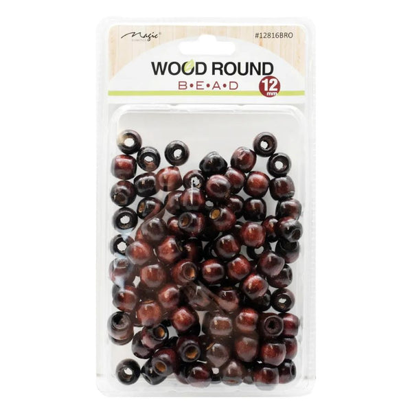 Magic Collection Wood Round Beads #12816BRO