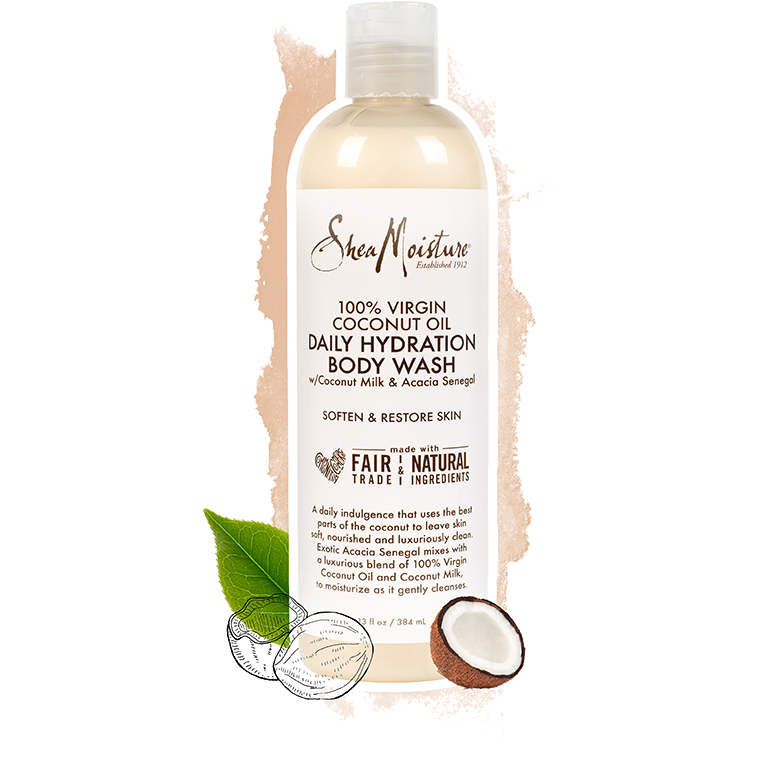 Shea Moisture 100% Virgin Coconut Oil Daily Hydration Body Wash 13 OZ