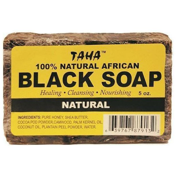 Taha 100% Natural African Black Soap Natural 5 OZ