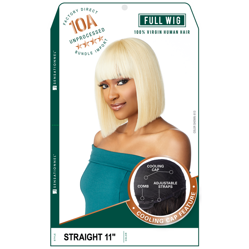 Sensationnel 100% Human Hair 10A Unprocessed Full Wig - Straight 11"